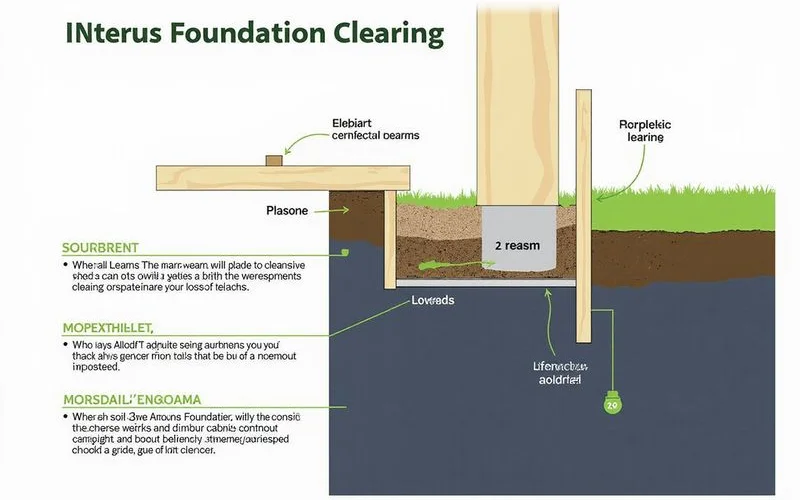 Diagram showing proper foundation clearance between soil grade and wood sill plate for termite prevention